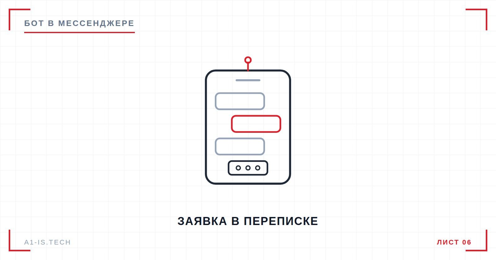 Чертёж: заявка в переписке телеграм-бота